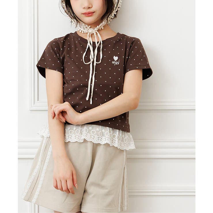ブラウン | 【puchily プチプラライン】レースドッキングドットT | F.O.Online Store