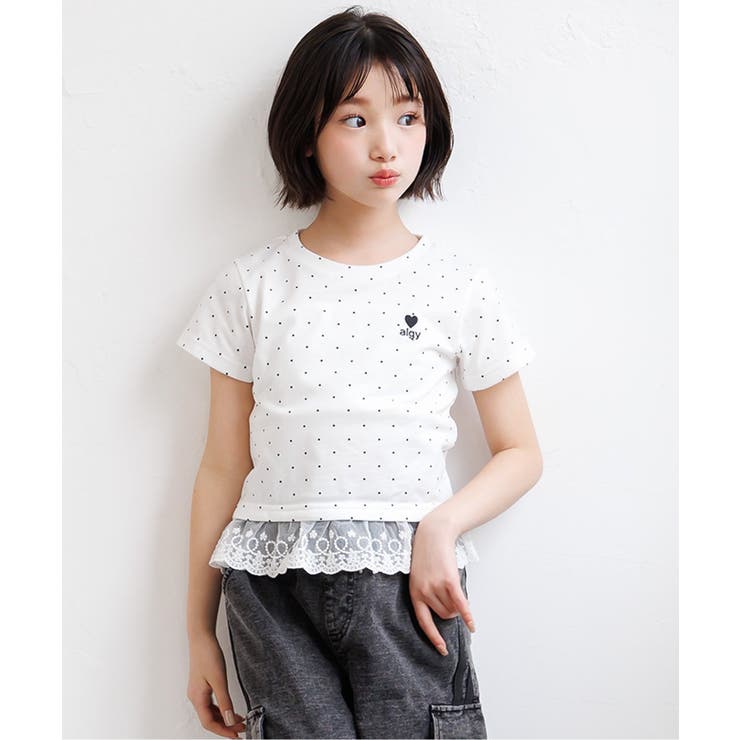 オフホワイト | 【puchily プチプラライン】レースドッキングドットT | F.O.Online Store