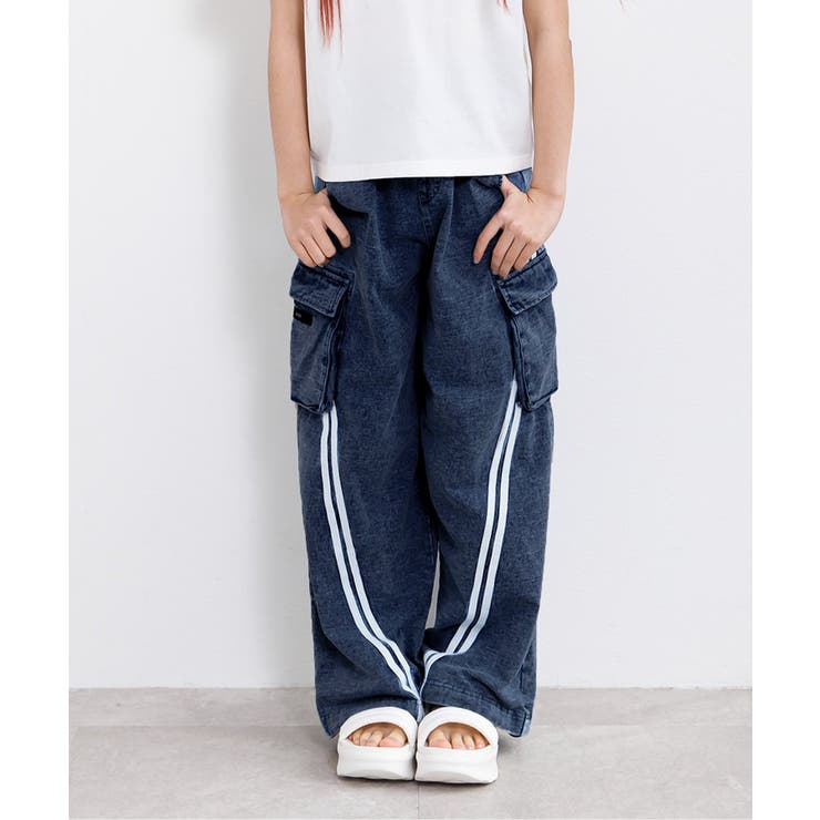 サックス | カットデニムラインパンツ | F.O.Online Store
