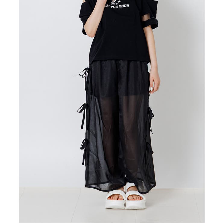 ブラック | サイドラインりぼんシアーパンツ | F.O.Online Store