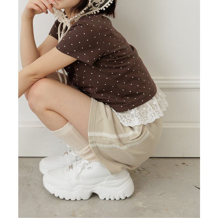ベージュ | 【puchily プチプラライン】サイドレースラインショーパン | F.O.Online Store