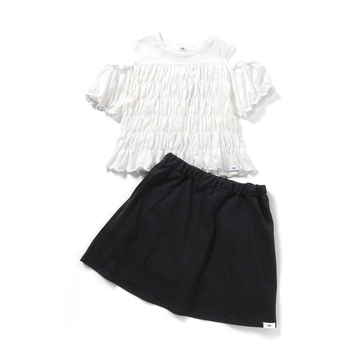 オフホワイト | 肩あきシャーリングセットアップ | F.O.Online Store