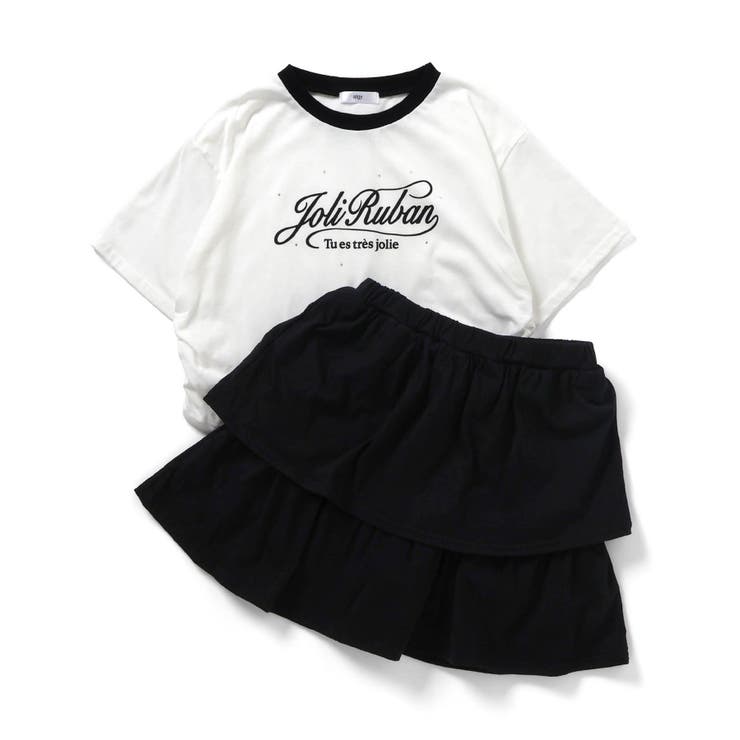 オフホワイト | ラインストーンT＆ティアードスカパンセットアップ | F.O.Online Store
