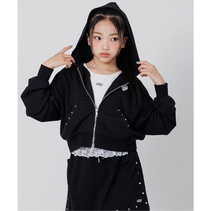 ブラック | ダブルジップスタッズパーカー | F.O.Online Store