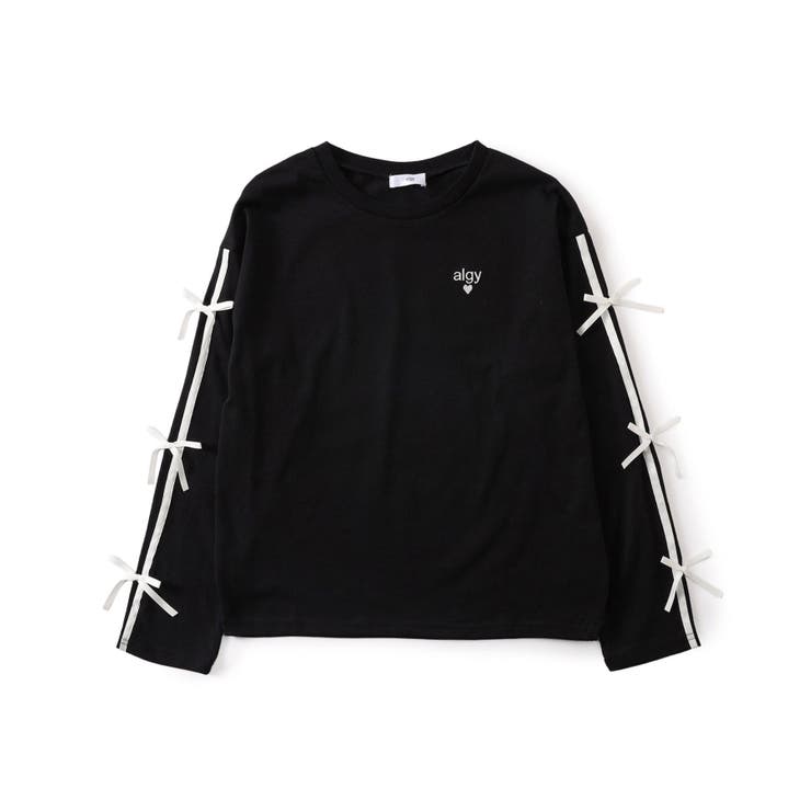 ブラック | ラインりぼんスリーブロンT | F.O.Online Store