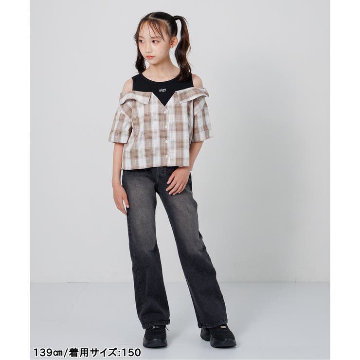肩あきレイヤード風キラキラチェックシャツ | F.O.Online Store | 詳細画像3 