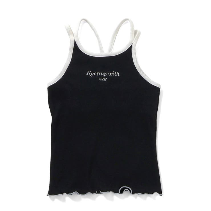 ブラック | パッド付きシルバーシシュウキャミ | F.O.Online Store