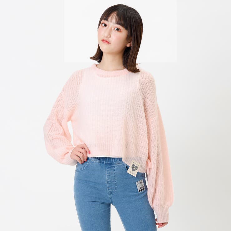 ピンク | ふんわり透かし編みニット＆インナーセット | F.O.Online Store