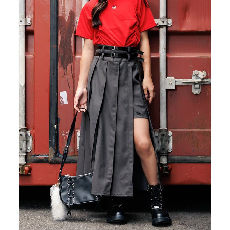 グレー | ミディ丈ダブルベルトスカパン | F.O.Online Store