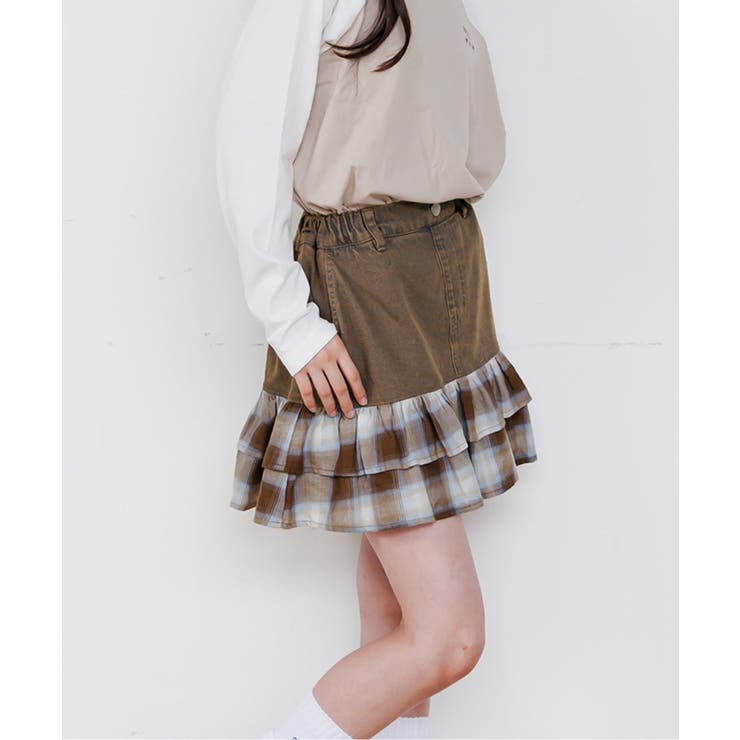 ブラウン | チェックフリルスカパン | F.O.Online Store