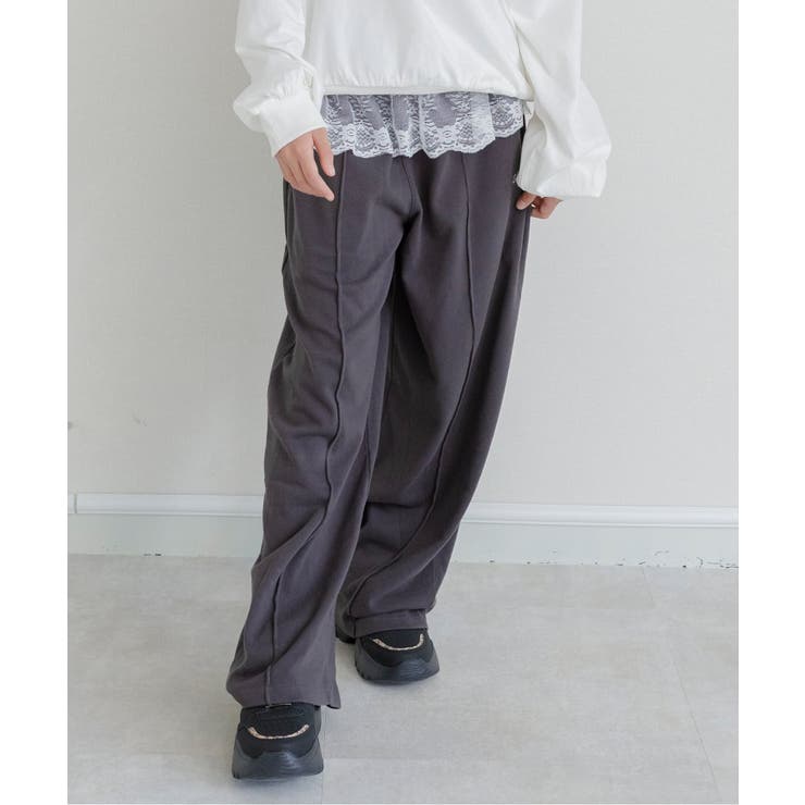チャコール | 取外しレース付きスウェパン | F.O.Online Store