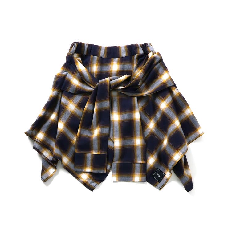 イエロー | シャツ巻き風チェックキュロット | F.O.Online Store