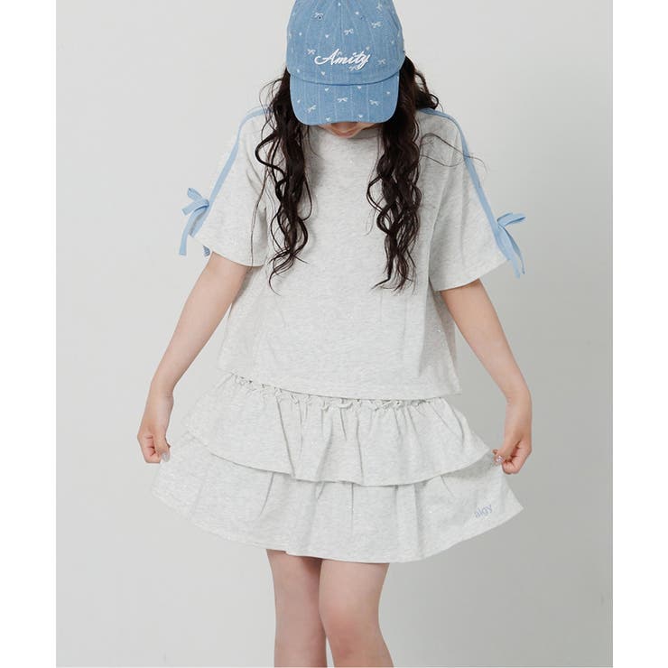 オフホワイト | ラメミニ裏毛Tシャツ＆スカパンセット | F.O.Online Store
