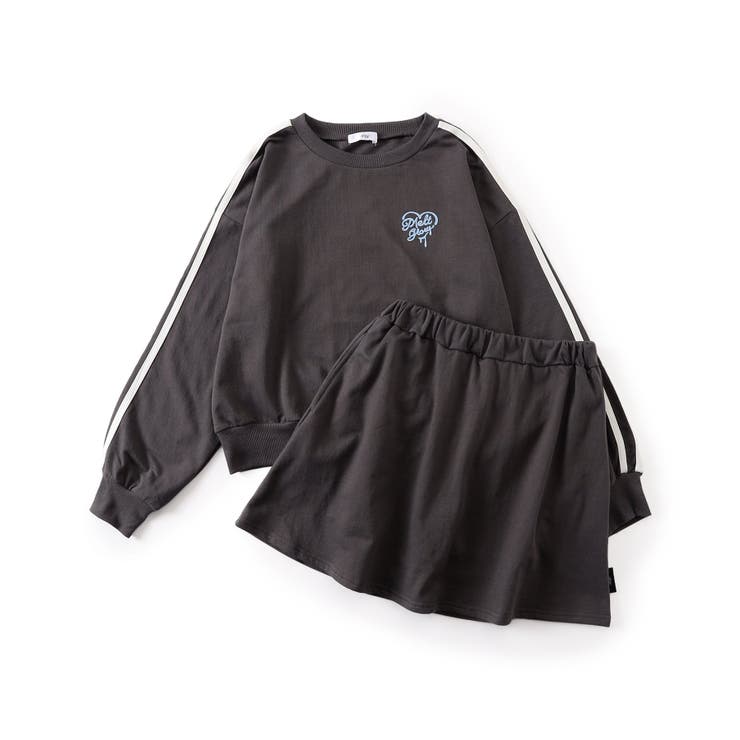 チャコール | ハートロゴミニ裏毛トレーナー＆スカパンセットアップ | F.O.Online Store