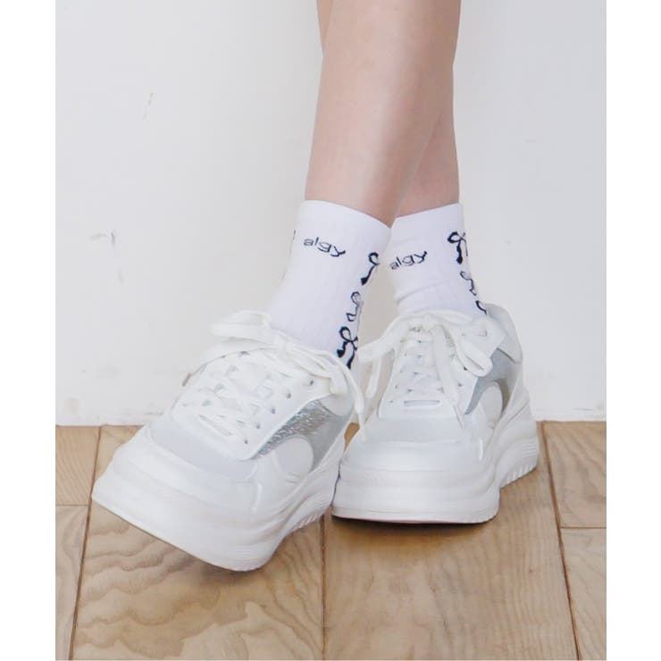 オフホワイト | サイドりぼんクルーソックス | F.O.Online Store