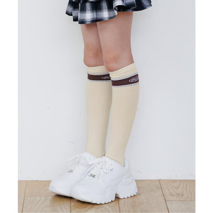 アイボリー | ラメライン入りハイソックス | F.O.Online Store