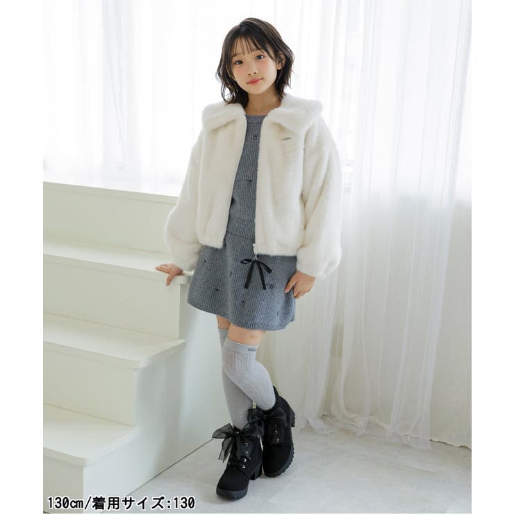 りぼんチャーム付きエコファーアウター | F.O.Online Store | 詳細画像12 