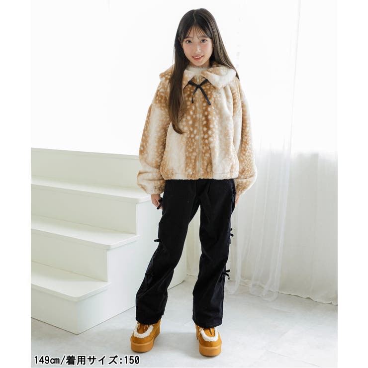 りぼんチャーム付きエコファーアウター | F.O.Online Store | 詳細画像9 