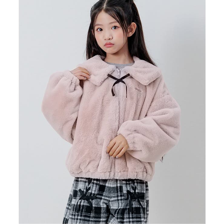 ピンク | りぼんチャーム付きエコファーアウター | F.O.Online Store