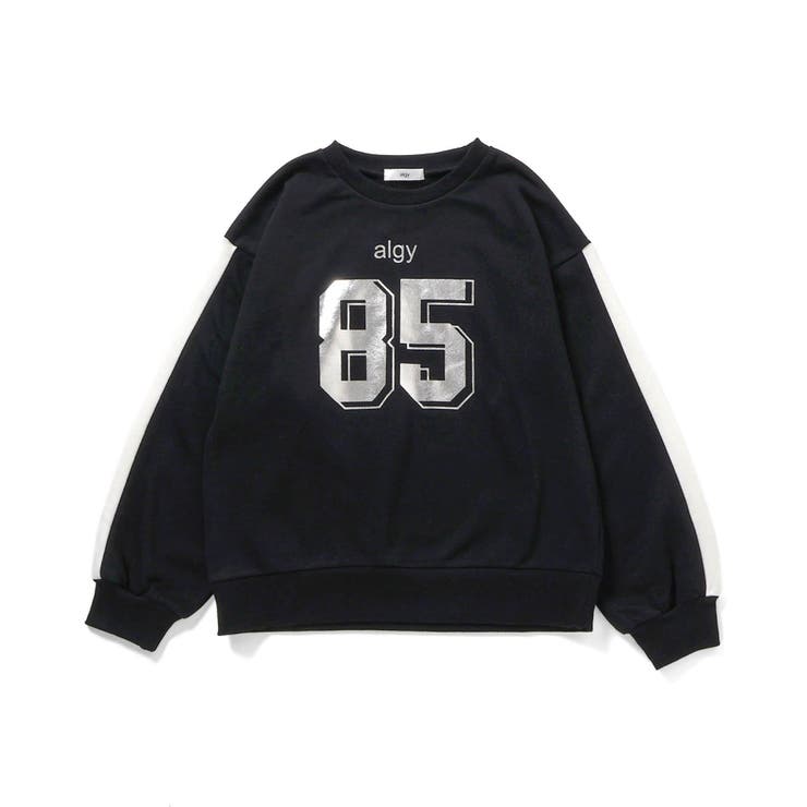 ブラック | ナンバリング袖ライントレーナー | F.O.Online Store