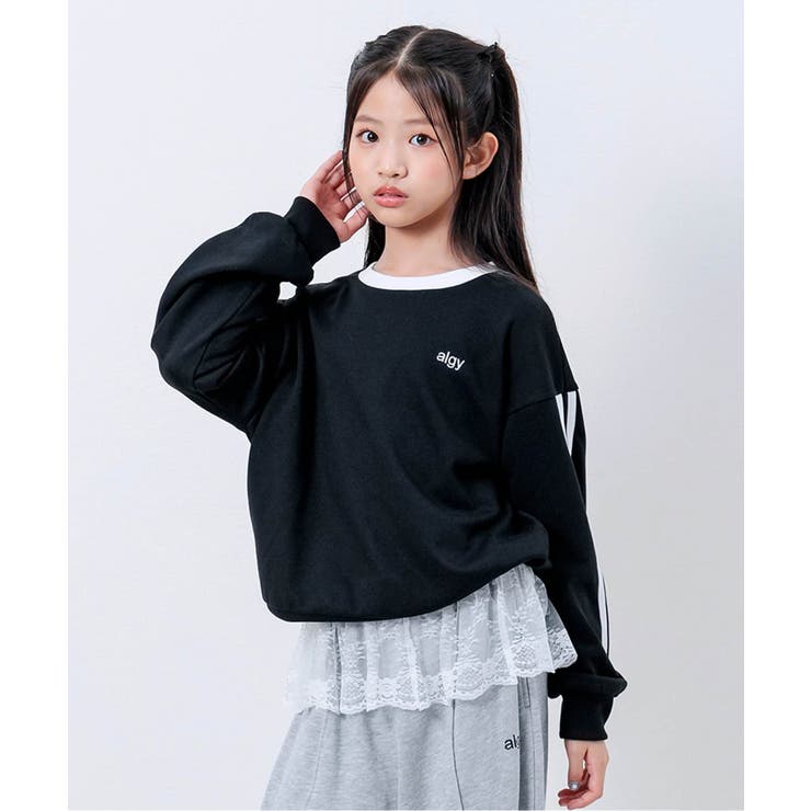 ブラック | 【puchily プチプラライン】ラインスリーブトレーナー | F.O.Online Store
