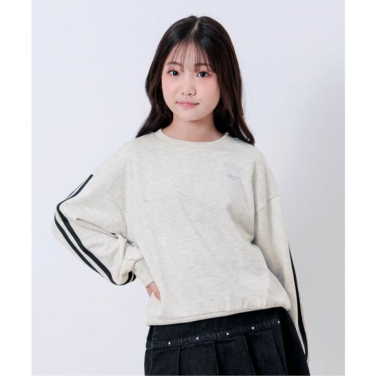 グレー | 【puchily プチプラライン】ラインスリーブトレーナー | F.O.Online Store