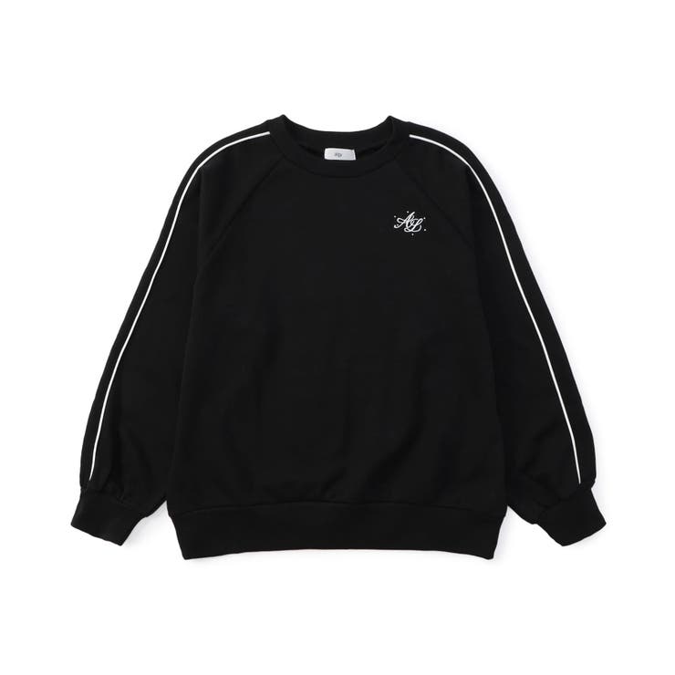 ブラック | 【セットアップ対応】パイピングライン裏毛トップス | F.O.Online Store