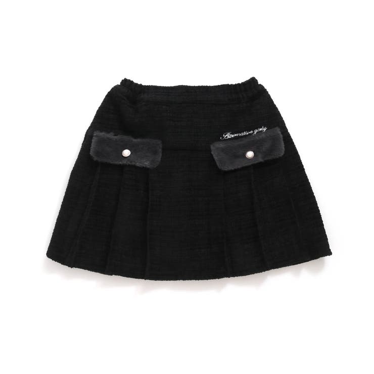 ファーフラップツイードプリーツスカート[品番：FOKK0017480]｜F.O.