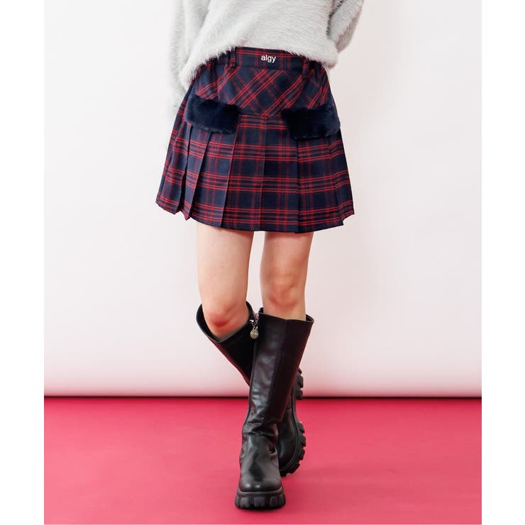 レッド | エコファーフラッププリーツスカート | F.O.Online Store