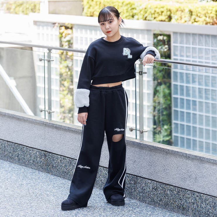 ACTIVE】裏起毛グランジスウェットラインパンツ[品番：FOKK0021029