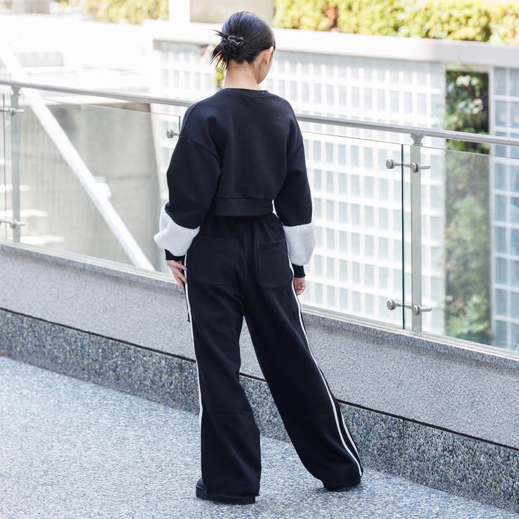 ACTIVE】裏起毛グランジスウェットラインパンツ[品番：FOKK0021029