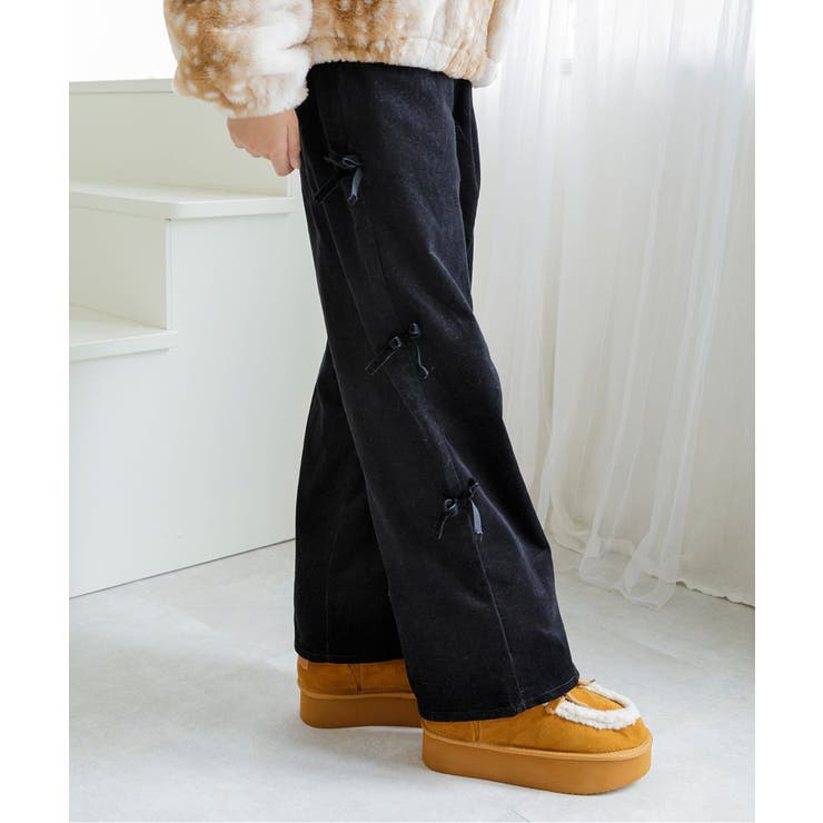 ブラック | コーデュロイりぼんパンツ | F.O.Online Store