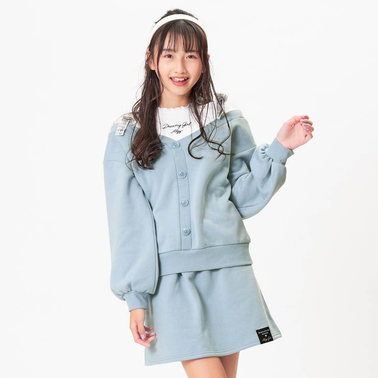 オフショル風トレーナー＆スカートセット[品番：FOKK0012555