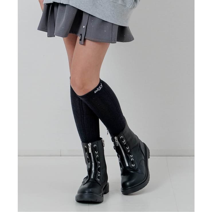 ブラック | ニット風ハイソックス | F.O.Online Store