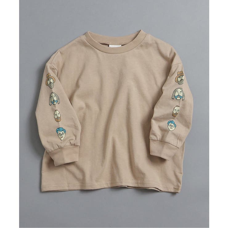 ベージュ | WEB限定  袖イロイロプリントTシャツ | F.O.Online Store