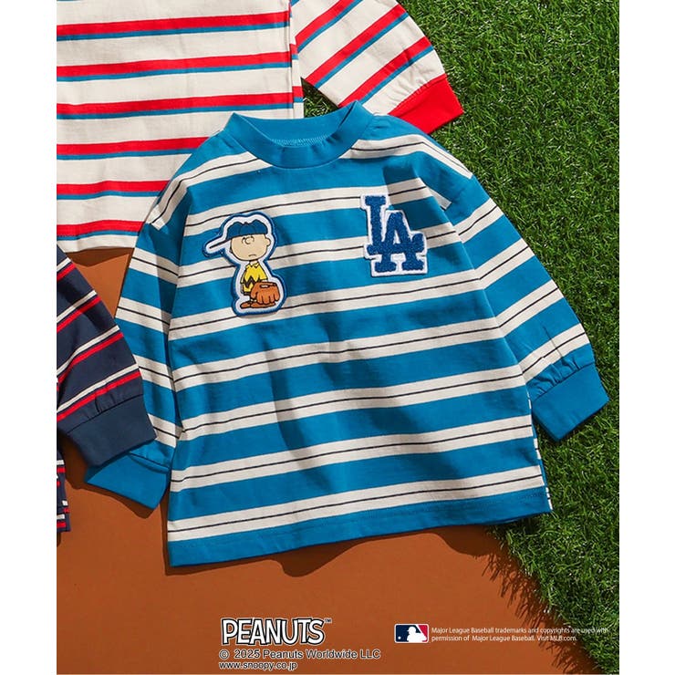 極美品　ファミリア　ピーナッツコラボ　長袖Tシャツ　ボーダー　ロンT スヌーピー MLB×PEANUTS】マルチボーダーロンT[品番：FOKK0022005]｜F.O.