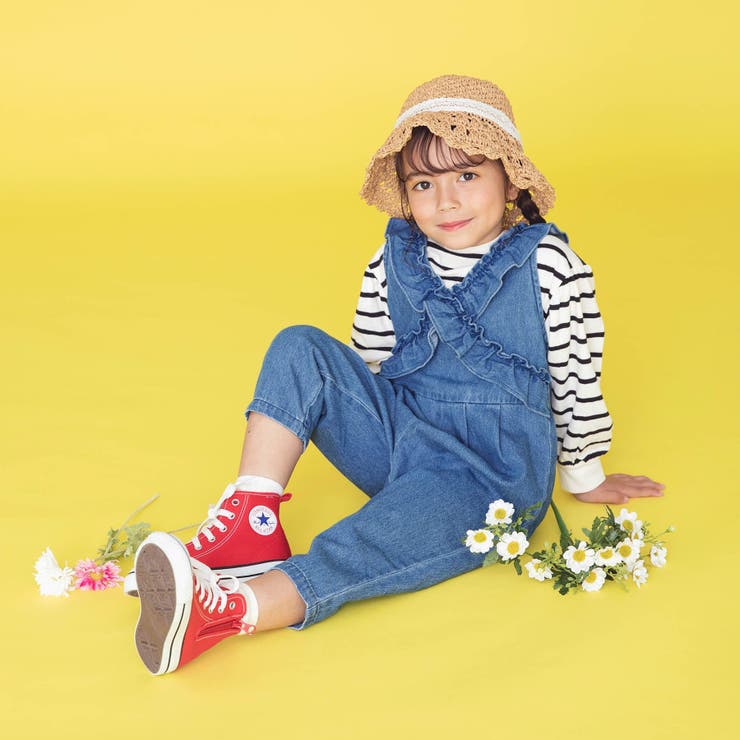 セール　デニムリメイク　フリフリフリルサロペット　一点物 フリルデニムサロペット[品番：FOKK0005749]｜F.O.Online Store（エフ