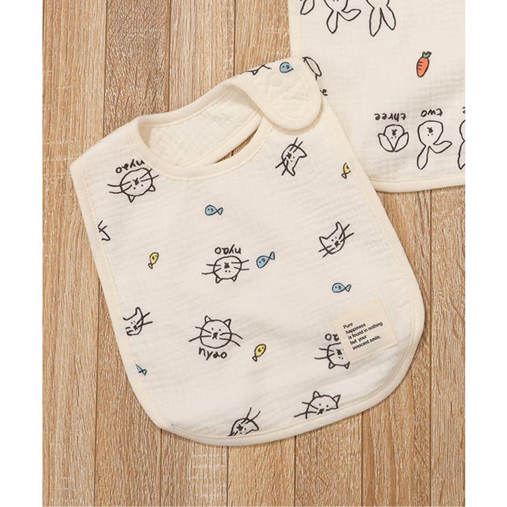 ねこ・うさぎ大判ガーゼスタイ | F.O.Online Store | 詳細画像1 
