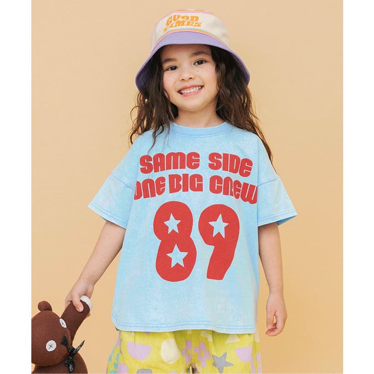 サックス | I'm Jelly ピグメント加工ロゴTシャツ | F.O.Online Store
