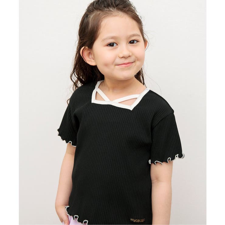 ブラック | 【リンク】前後2wayメロウリブTシャツ | F.O.Online Store