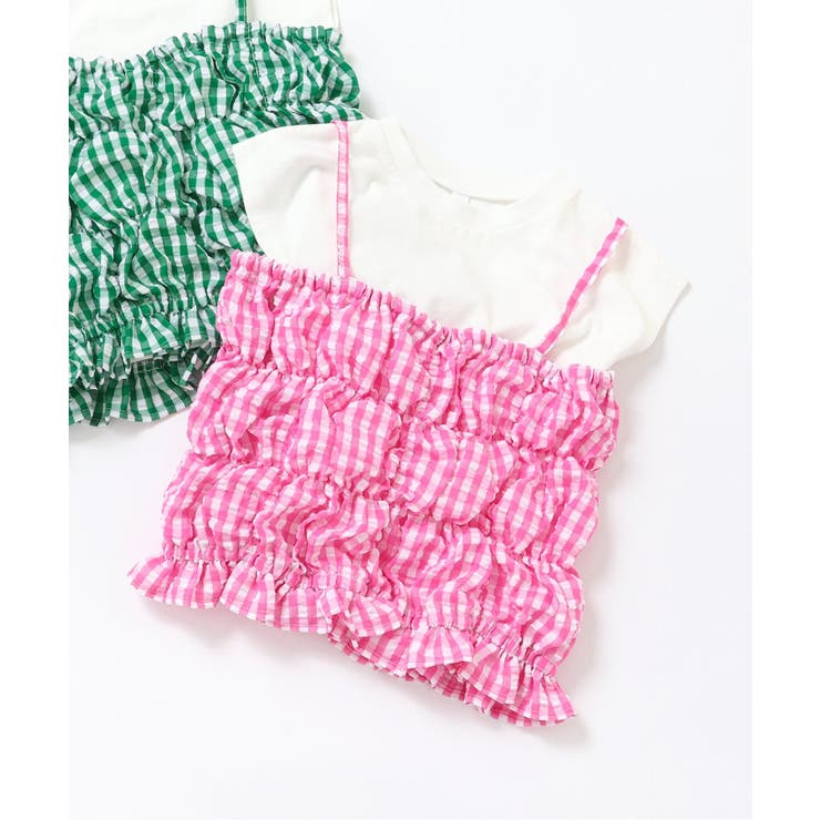 ピンク | シャーリングギンガムチェック2Pトップス | F.O.Online Store