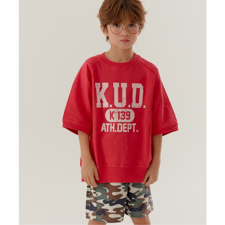 レッド | WEB限定  KUDOZ.B ラグランカレッジ半袖スウェット | F.O.Online Store