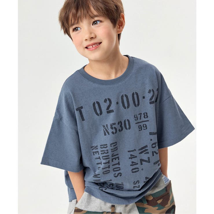 ブルー | WEB限定  KUDOZ.B ステンシルプリント風Tシャツ | F.O.Online Store