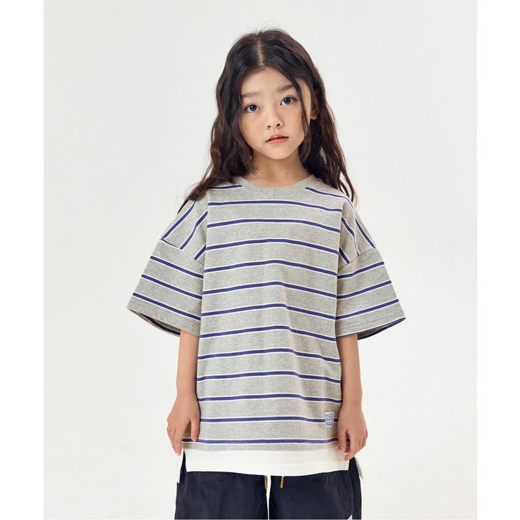 グレー | WEB限定  KUDOZ.B レイヤード先染めボーダーTシャツ | F.O.Online Store