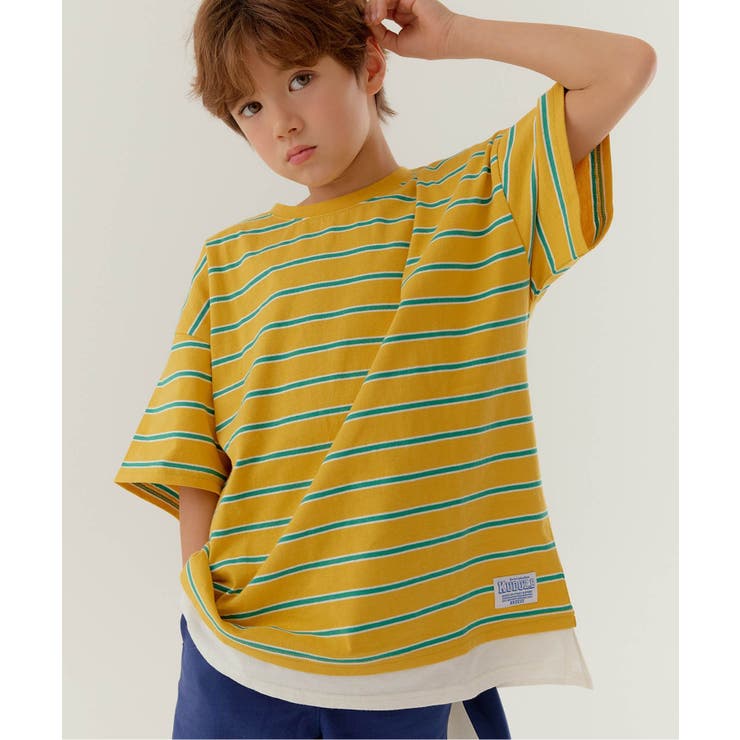 イエロー | WEB限定  KUDOZ.B レイヤード先染めボーダーTシャツ | F.O.Online Store