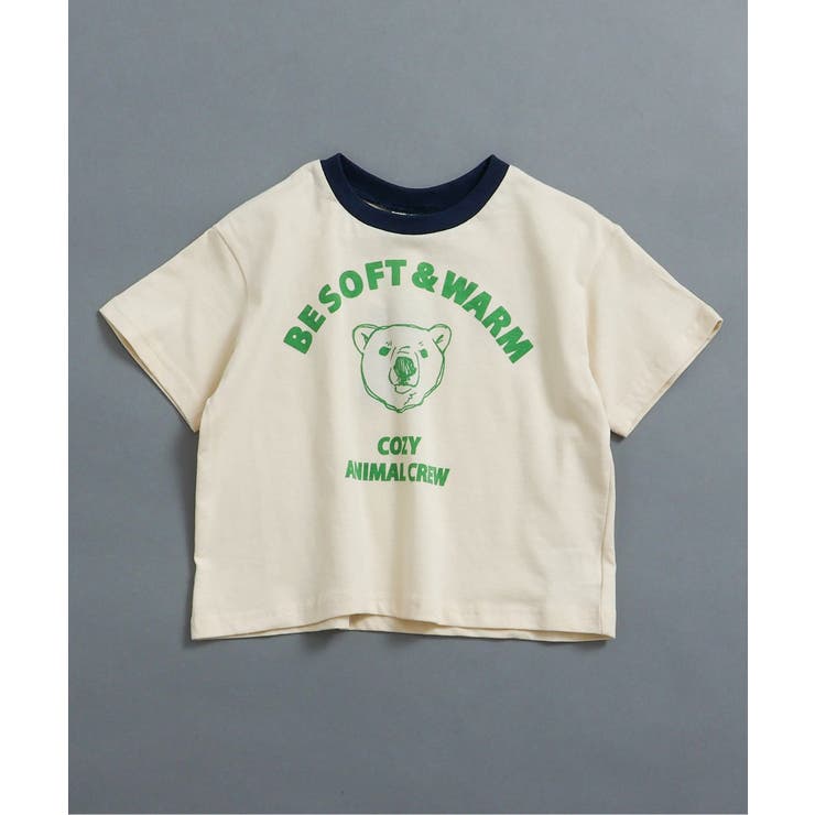 キナリ | WEB限定  リンガー配色アニマルカレッジTシャツ | F.O.Online Store