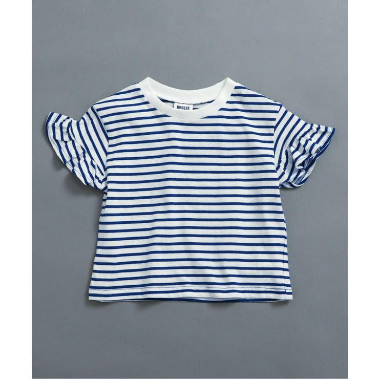 ブルー | WEB限定  袖フリルボーダーTシャツ | F.O.Online Store