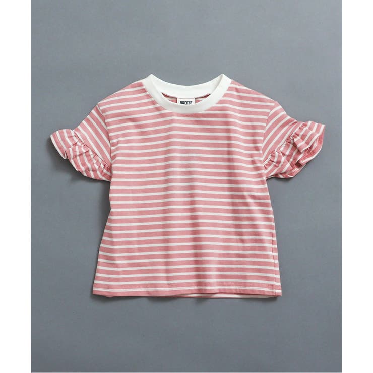 ピンク | WEB限定  袖フリルボーダーTシャツ | F.O.Online Store