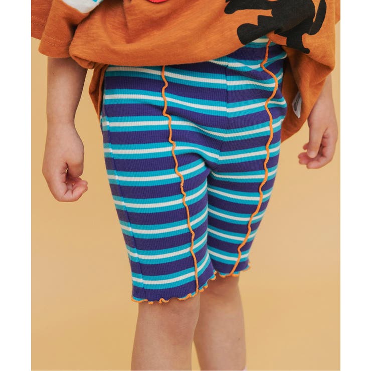 パープル | I'm Jelly メロウリブボーダーサイクルパンツ | F.O.Online Store