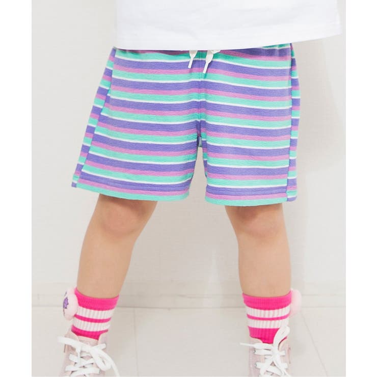 ラベンダー | ボーダー＆ストライプハーフパンツ  4分丈 | F.O.Online Store